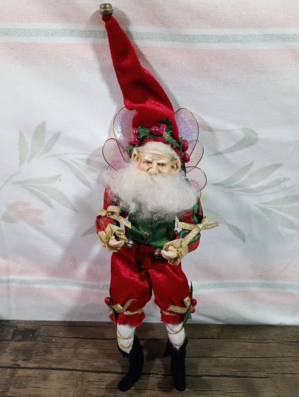 Mark Roberts Christmas Fairy Orn 51 26226 Bells, 12" Tall Shelf Sitter